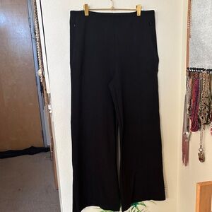 Ann Taylor Elegant Black Wide Leg Trousers